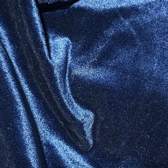 Ambiance Navy Blue Velvet Bodycon Dress | Spaghetti Strap Date Night Dress - Picture 9 of 9